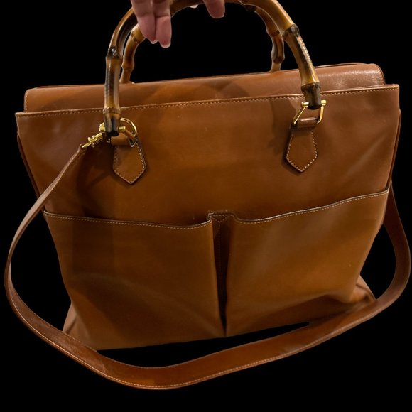 Gucci Leather handbag with Bamboo handle - with Leather Strap - Picture 2 of 16